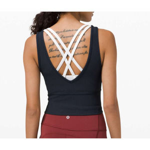 Lululemon Power Pivot Tank *Rib True Navy